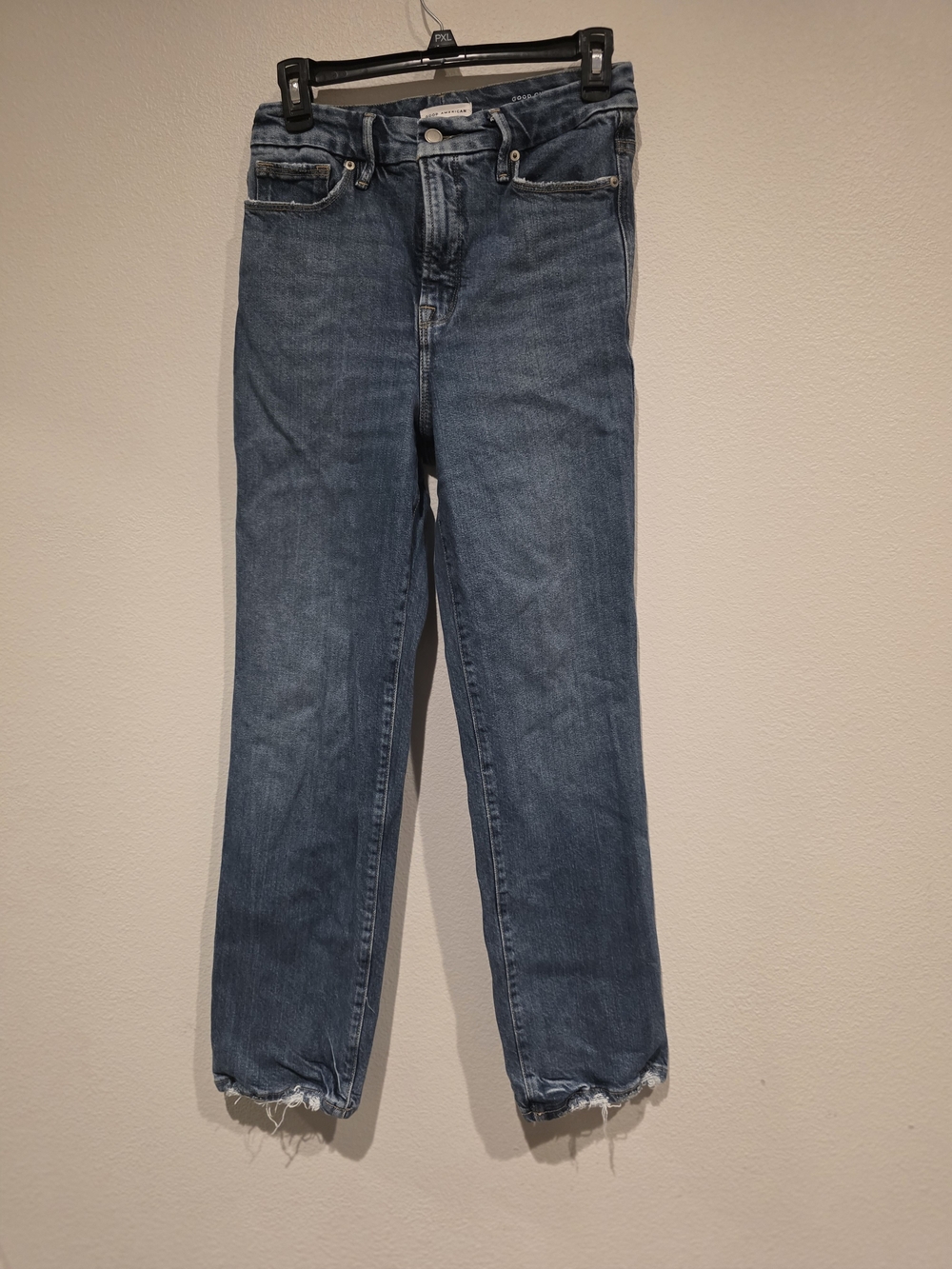 Good American Good Curve Straight Leg Jeans in Blue Wash [6]